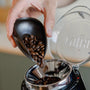 Coffee dosing tray used to pour coffee beans into Niche bean grinder