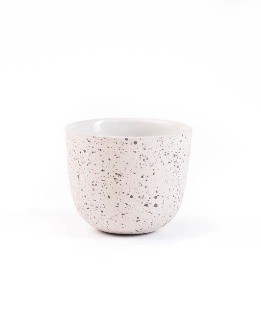 Espressotasse aus Porzellan, 60 ml, gesprenkeltes Design in Weiß und Grau von Barista-Essentials